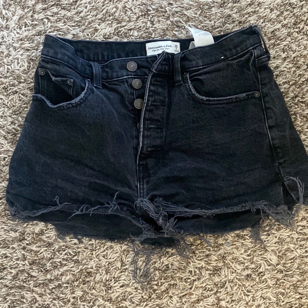 Black jean shorts high wasted